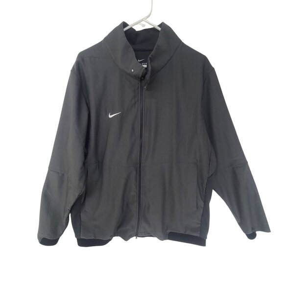 Nike Dri-Fit Men's Zip Up Windbreaker Jacket Black Size XL Athletic Traning - Picture 1 of 6